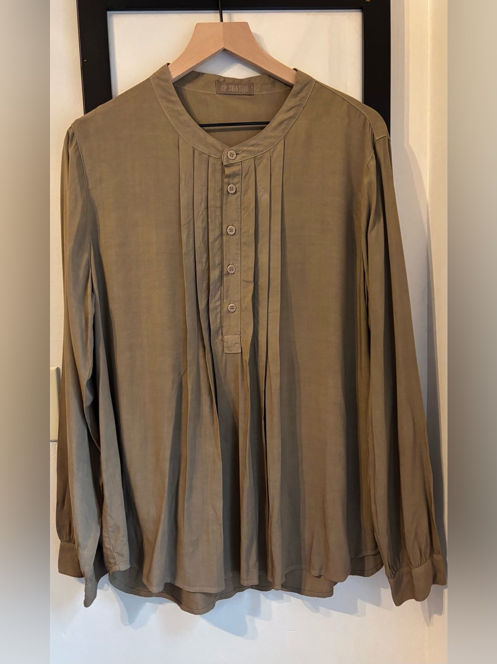 Cp Shades Tennessee Style Silk Poet Shirt size Medium army green - Picture 2 of 4